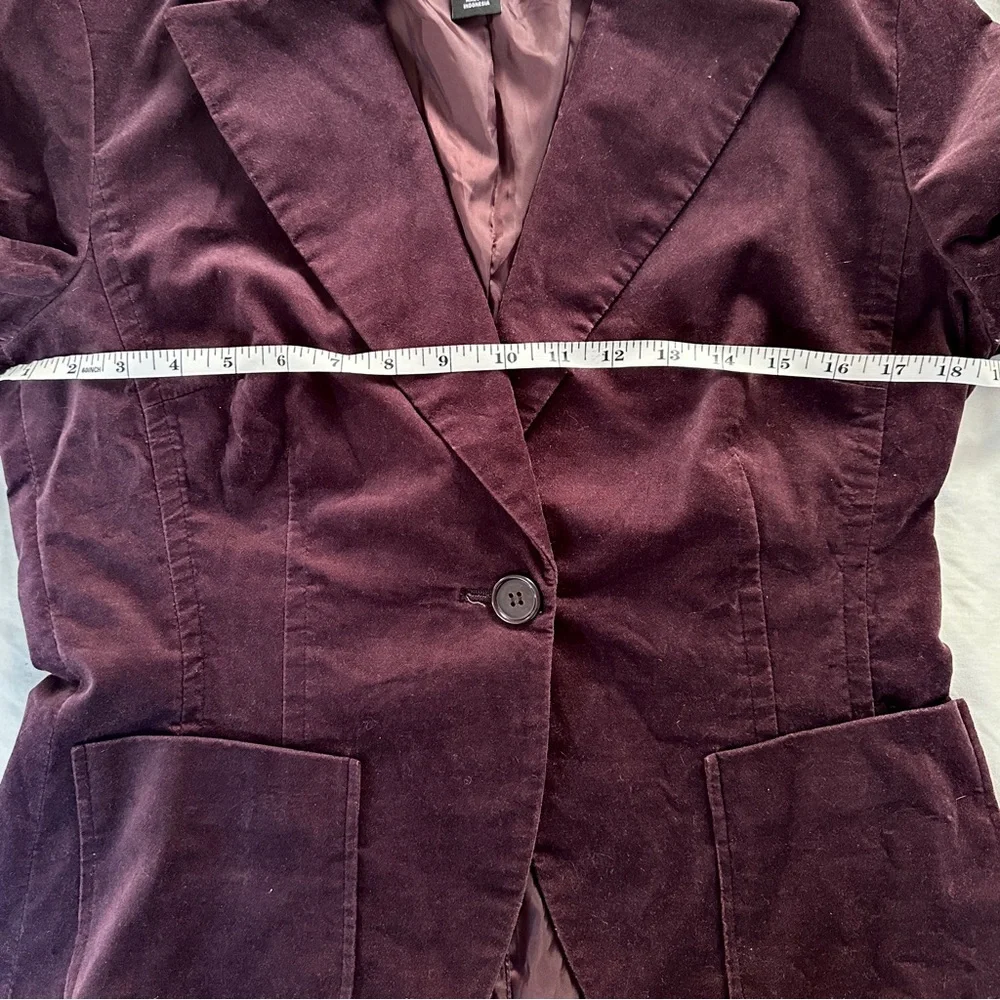 NY&CO Velvet Blazer • Dark Plum • Size 10 - Picture 4 of 10